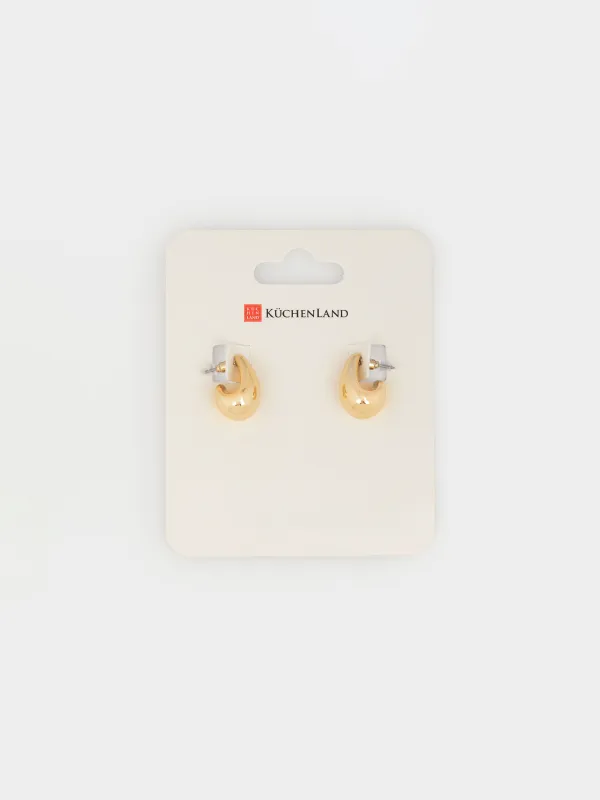 Пусет сырғалары, 2,5 см, 2 дана, CCB пластик, алтын түстес, Тамшылар, Jewelry, image-3