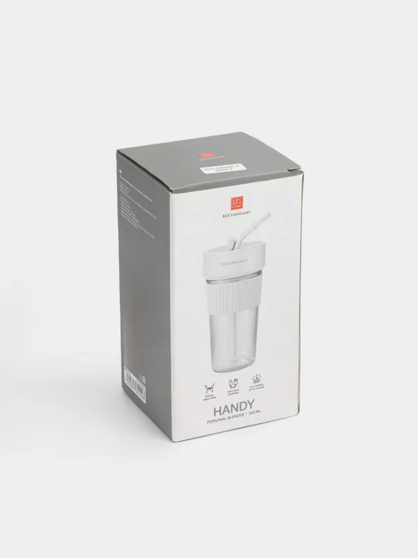 Блендер персональный, 350 мл, 35 Вт, портативный, заряжаемый, пластик, белый, Handy, image-4