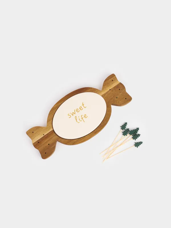 Тіскебасарларға арналған жиынтық, 1 зат, тұғырда, таяқшалары бар, керамика/ағаш, Кәмпит, Noble tree, image-2