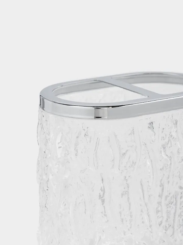 Тіс щеткасына арналған стақан, 11 см, шыны/болат, Hiona, image-2