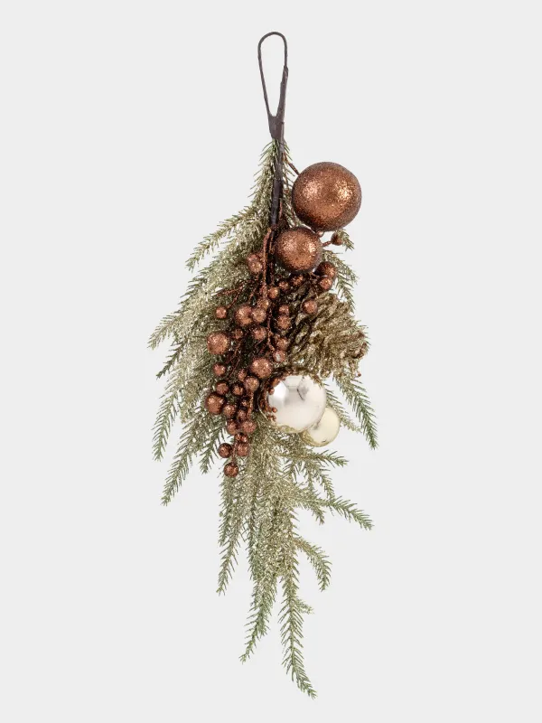 Украшение декоративное, 60 см, подвесное, Conifer champagne, image-0