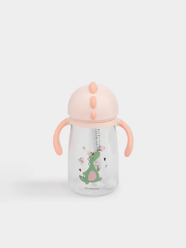 Бутылка-поильник, детская, 360 мл, тритан, розовая, Динозаврик, Dino, image-0