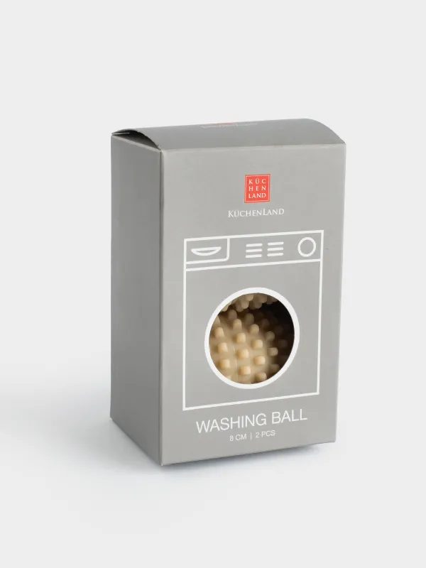 Жууға арналған шар, 8 см, 2 дана, ПВХ, сарғылт, Сопақ, Washing ball, image-4