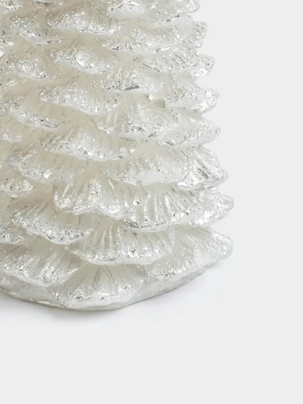 Шам, 18 см, жылтырақтары бар, күміс, Шырша, Fir candle, image-2