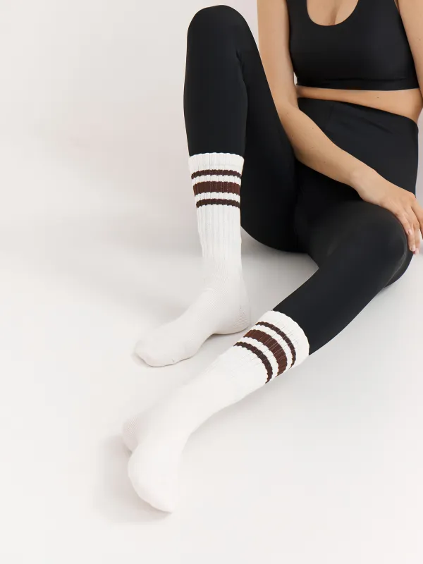 Әйелдер шұлықтары, өлшемі 36-38, қырлы, мақта/полиэстер, сүт түстес, Жолақтар, Rib basic, image-4