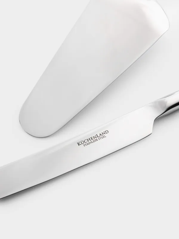 Приборы для сервировки торта, 27 см и 28 см, 2 пр, лопатка/нож, сталь, Toscana, image-1