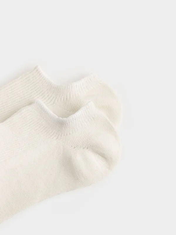 Әйелдерге арналған қысқа шұлықтар, өлшемі 36-38, мақта/полиэстер, ақ, Rib basic, image-2