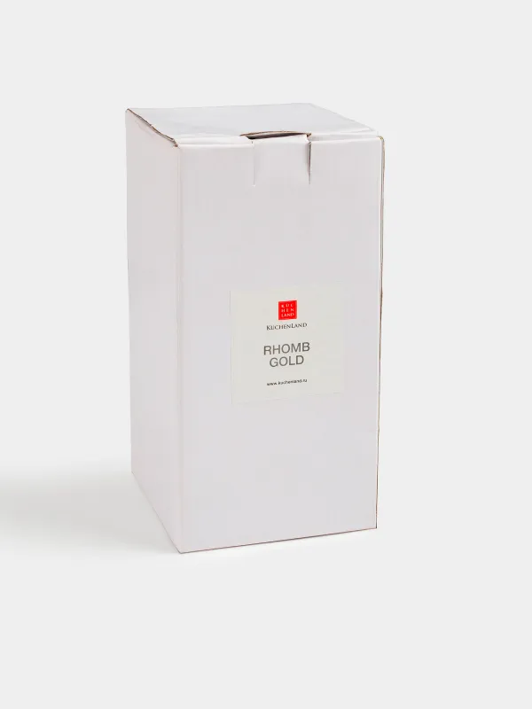 Шарап бокал-кубогы, 300 мл, шыны Р, алтын жиегі бар, Rhomb gold, image-6