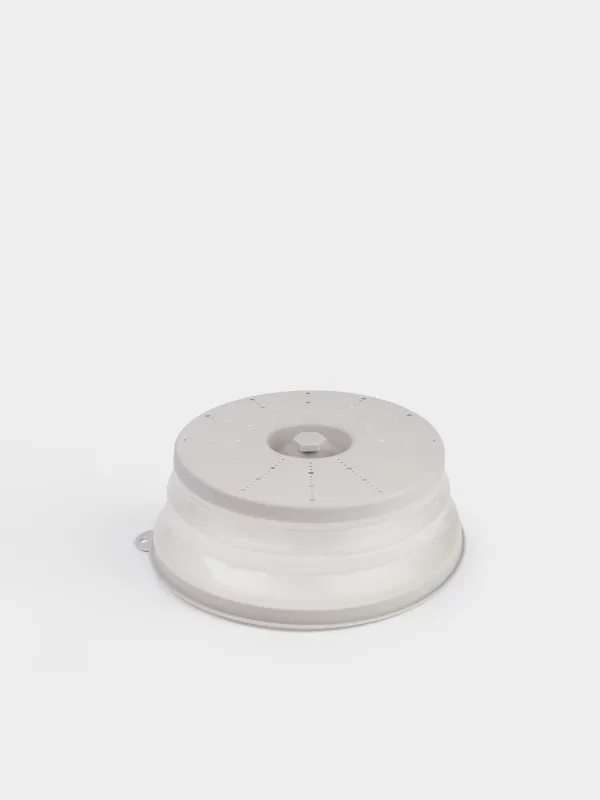 Микротолқынды пешке арналған қақпақ, 27 см, жиналмалы, пластик, сүт түстес, Galori, image-0