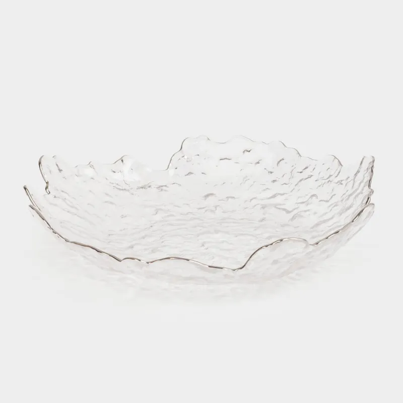 Ыдыс, 25 см, шыны, күміс жиектері бар, Nautilus silver, image-0