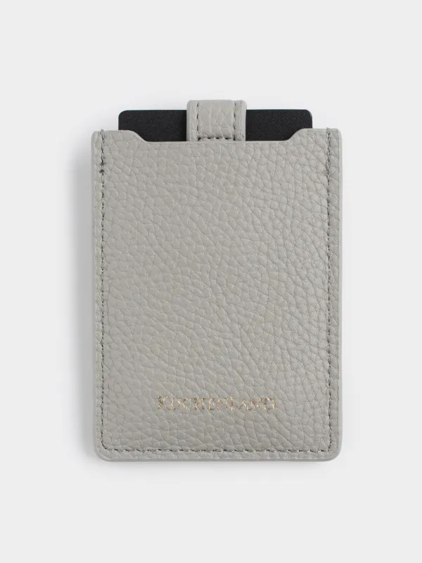 Картхолдер, 10х7 см, c ремешком, полиуретан, серый, Memo, image-0