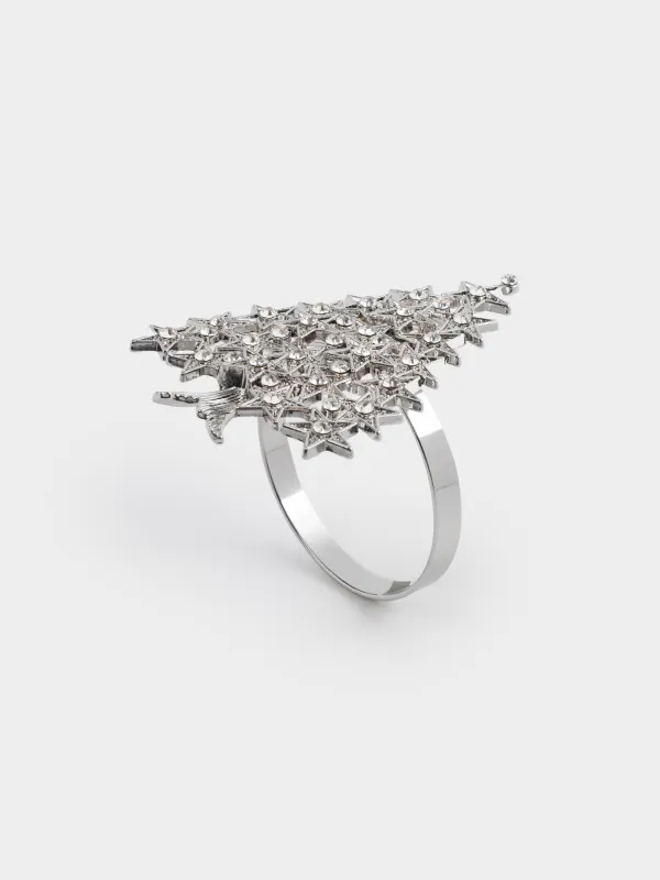 Майлық сақинасы, 7 см, металл, күміс, Шырша, Spruce stars, image-0