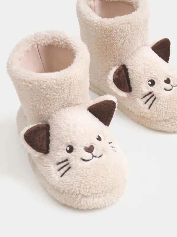 Балалар тәпішкелері, үйге арналған, өлшемі 27, биік, жүн/полиэстер, сүт түстес, Бір мүйізді, Unicorn, image-3