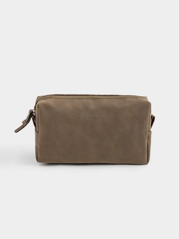 Косметикалық сөмке, 20х10 см, полиуретан, тікбұрышты, қою қоңыр, Krast, image-0