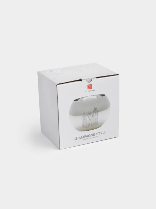 Шам ұстағыш, 15 см, шай шамына арналған, шыны, шампан, Үйлер, Champagne style, image-4