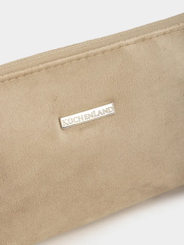 Косметикалық сөмке, 19х12 см, полиэстер, сарғылт-қоңыр, Інжу бантик, Beauty bow, image-1