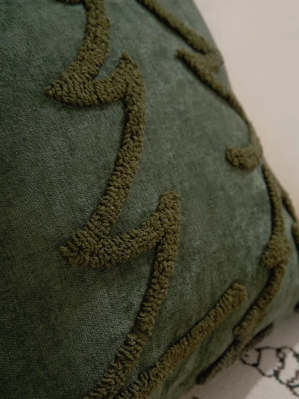 Подушка декоративная, 45х45 см, шенилл, темно-зеленая, Ель, Chenill, image-4