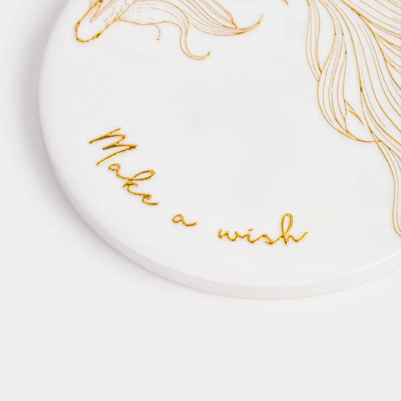 Саптыаяқ тұғыры, 11 см, дөңгелек, керамика/тығын, ақ, Балық, Goldfish, image-2