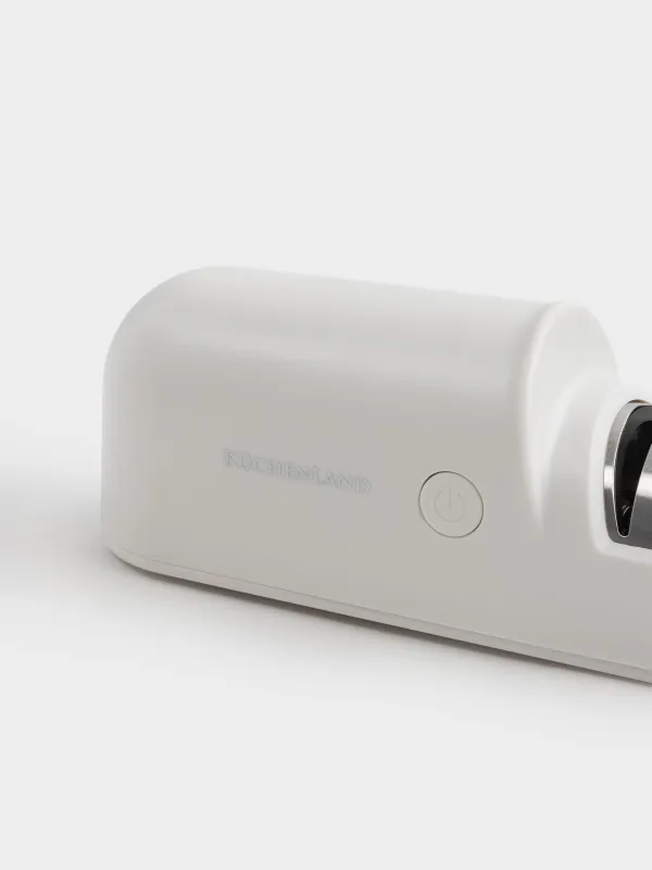 Точило для ножей, 19 см, два этапа заточки, электрическое, беспроводное, пластик/керамика, белое, Light kitchen, image-4