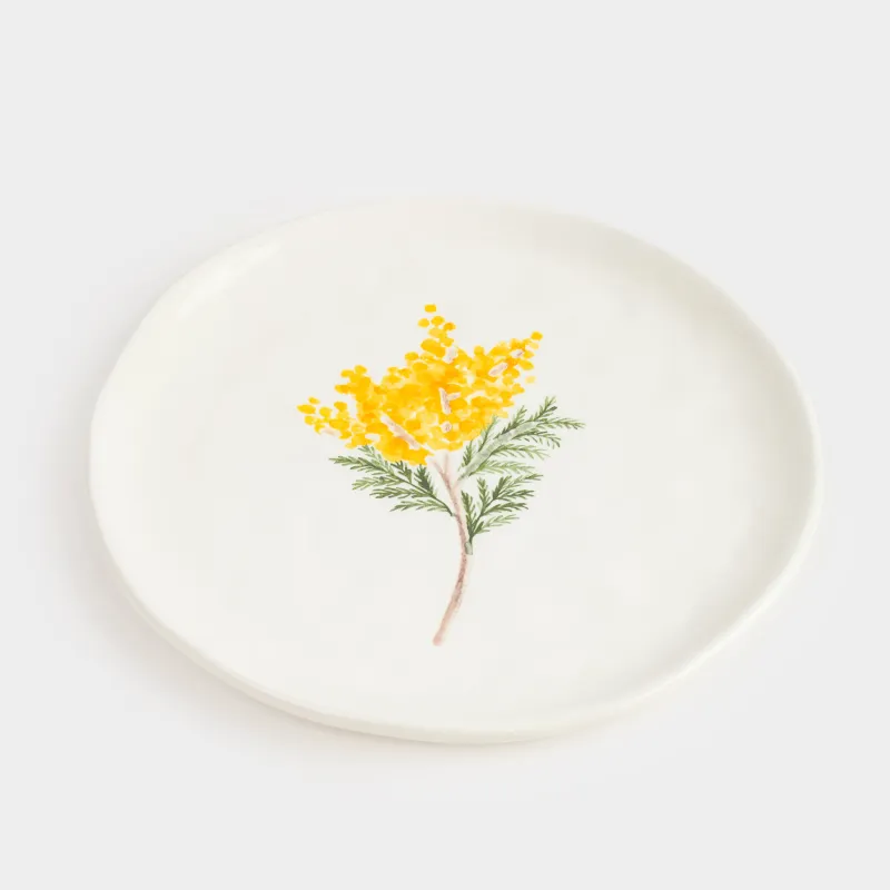 Блюдо, 24 см, керамика D, белое, Мимоза, Crumple flower, image-2