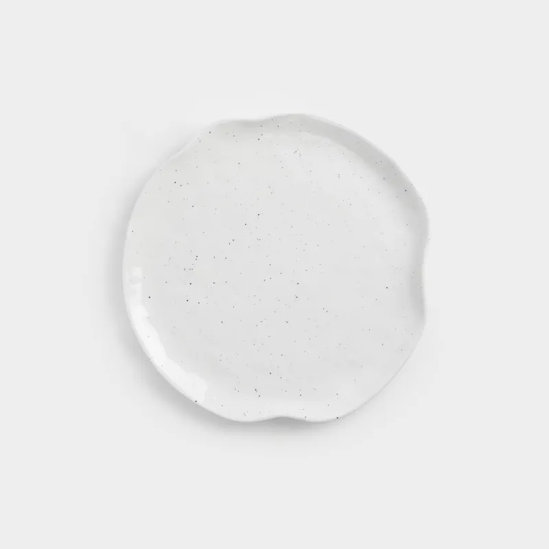 Тарелка обеденная, 25 см, в крапинку, Неровный край, Crumple speckled