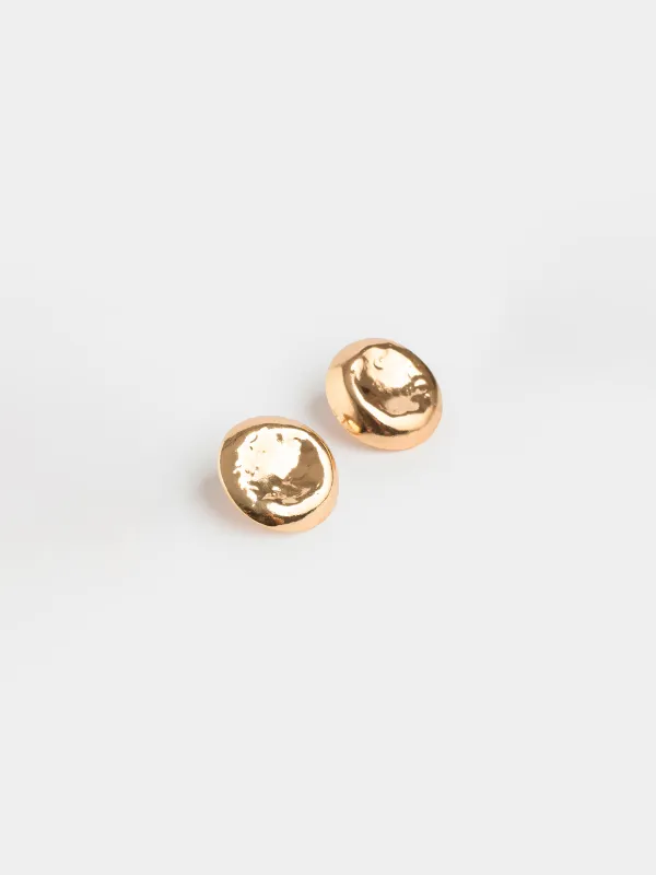 Пуссет сырғалары, 3 см, 2 дана, металл, алтын, Jewelry, image-0