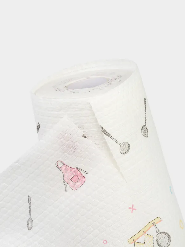 Полотенца рулонные, 25х25 см, 50 шт, целлюлоза, белые, Кухня, Roll, image-5