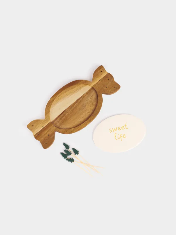 Тіскебасарларға арналған жиынтық, 1 зат, тұғырда, таяқшалары бар, керамика/ағаш, Кәмпит, Noble tree, image-3