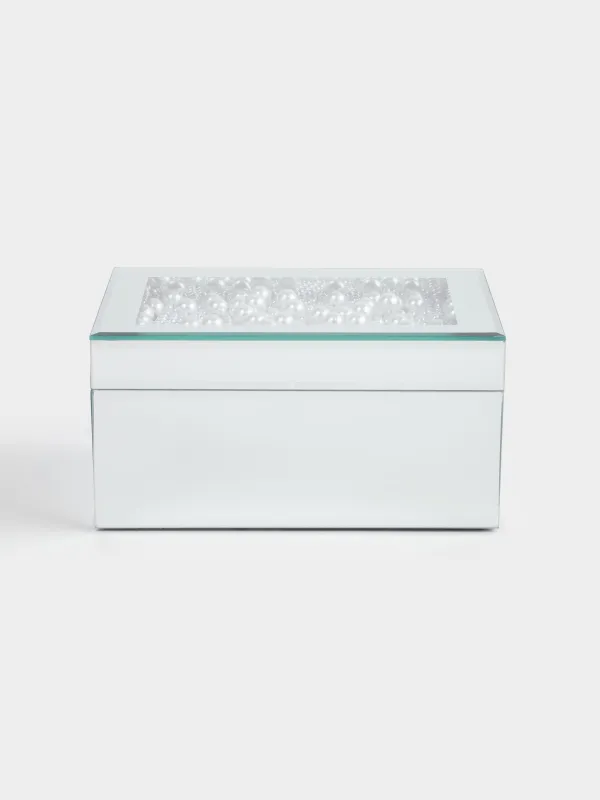 Зергерлік қорап, 20х14 см, шыны, айна, інжу, Glossy, image-1