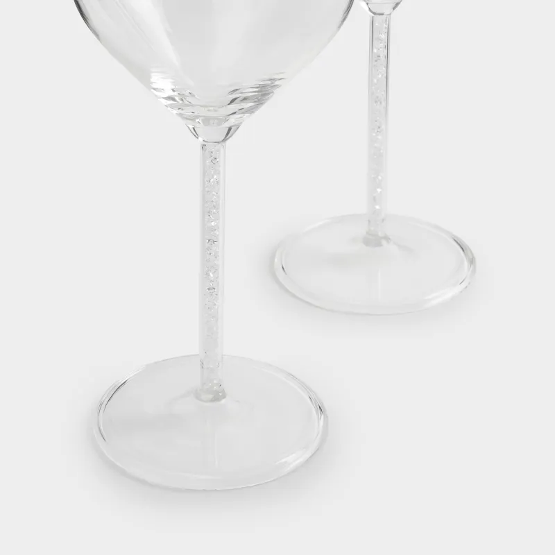 Шарап әйнегі, 450 мл, 2 дана, шыны / ринстондар, Crystal decor, image-2