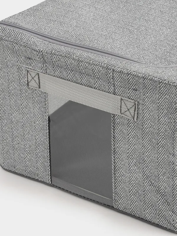 Қорап-органайзер, 40х30х20 см, сыдырмалы, тоқыма, сұр, Pedant new, image-2