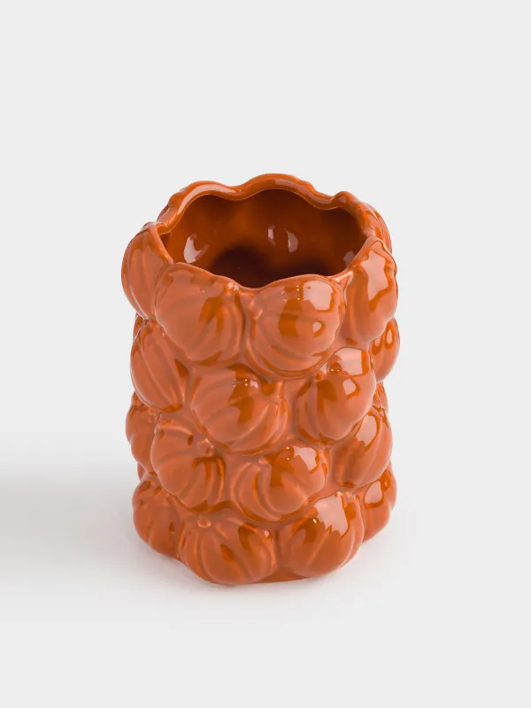 Подставка для кухонных принадлежностей, 16 см, керамика D, оранжевая, Тыквы, Forest symphony, image-1