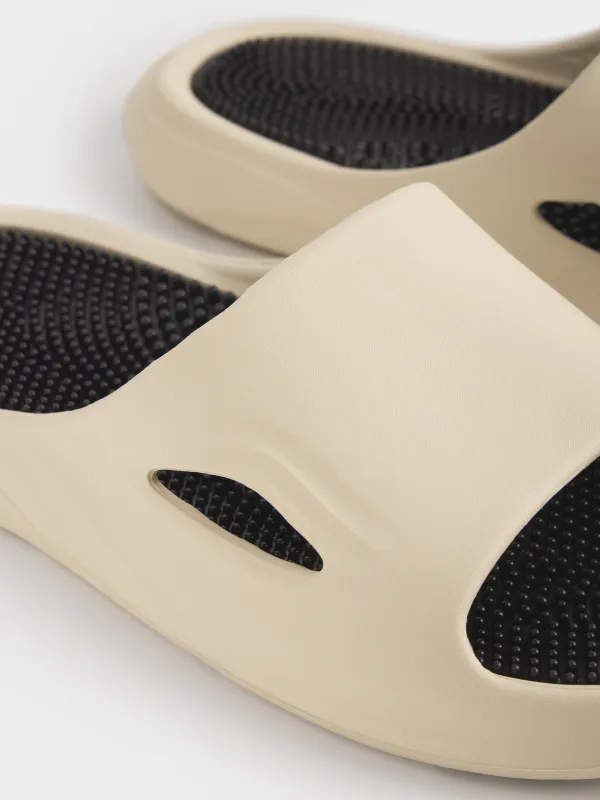 Ерлер тәпішкелері, өлшемі 42-43, EVA, сүт түстес және қара, Bouncy, image-2