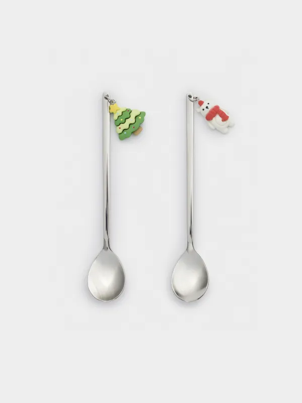 Десерт қасығы, 14 см, 2 дана, болат, күміс, Қонжық/Аққұтан, Funny friends, image-0