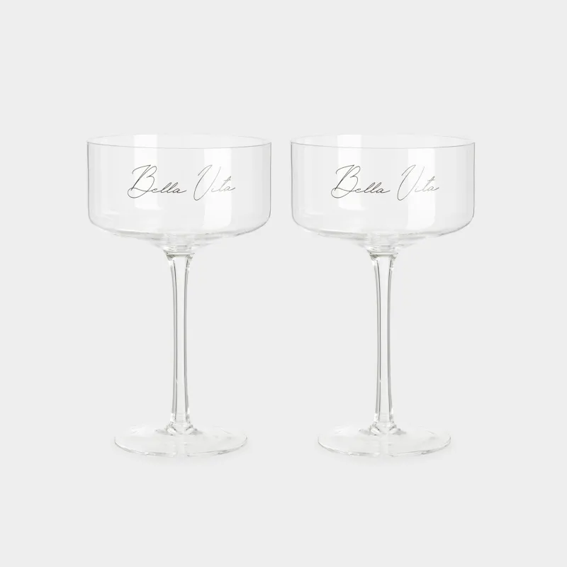 Бокал-креманка для шампанского, 330 мл, 2 шт, кристальное стекло, Bella Vita, Foligno