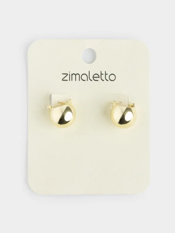 Пуссет сырғалары, 2 см, 2 дана, металл, алтын, Jewelry, image-1