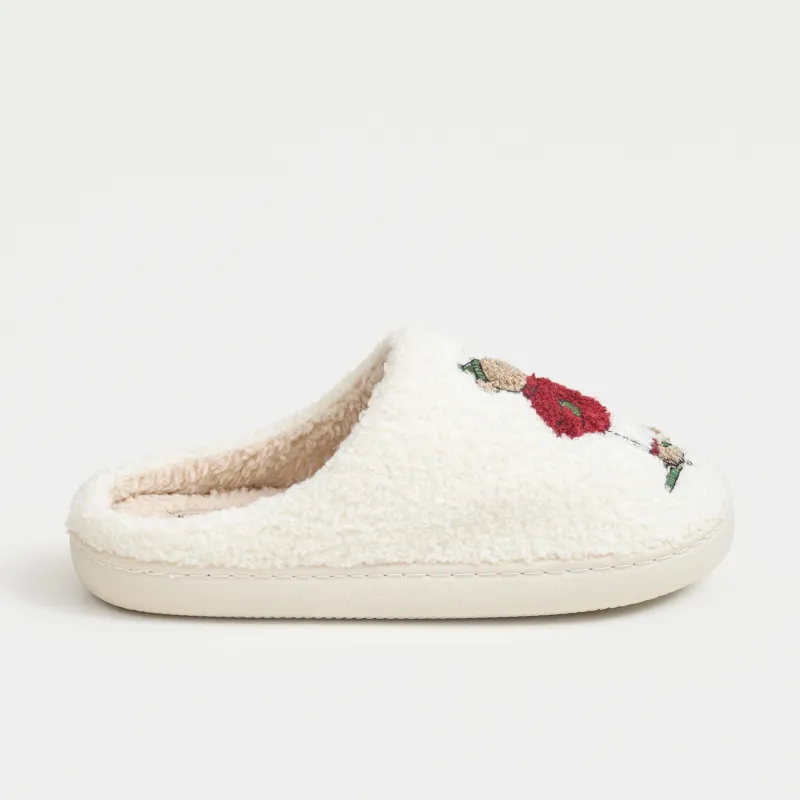 Тапочки женские, домашние, искусственный мех, молочные, Медведи, Needed