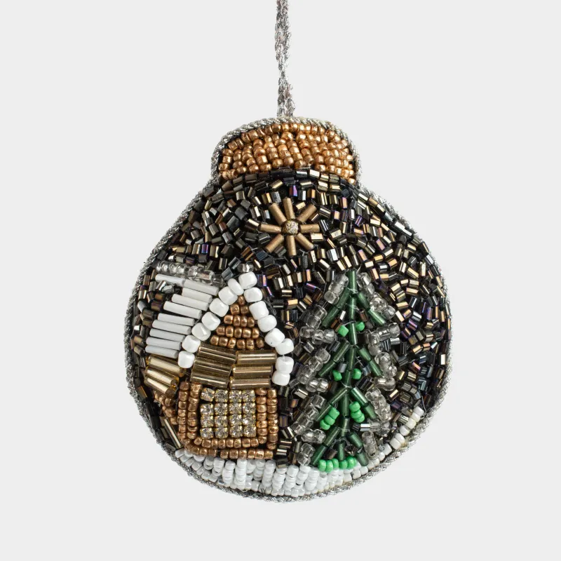 Шырша ойыншығы, 10 см, моншақтар/полифилл, Қардағы үй, Beads figure, image-0