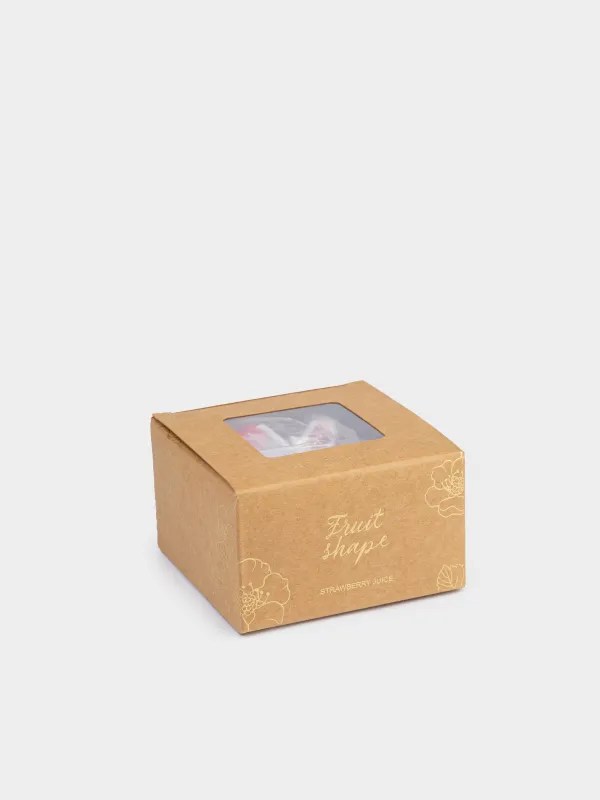 Хош иісті шам, 3х2 см, 4 дана, қызыл, Strawberry juice, Құлпынай, Fruit shape, image-4