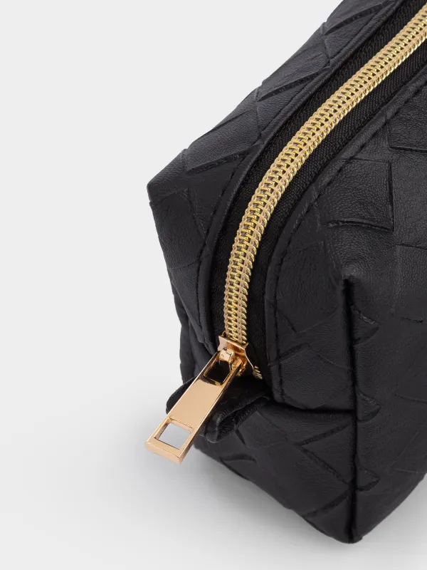 Косметикалық сөмке, 20х10 см, полиуретан, қара, Sennit, image-2