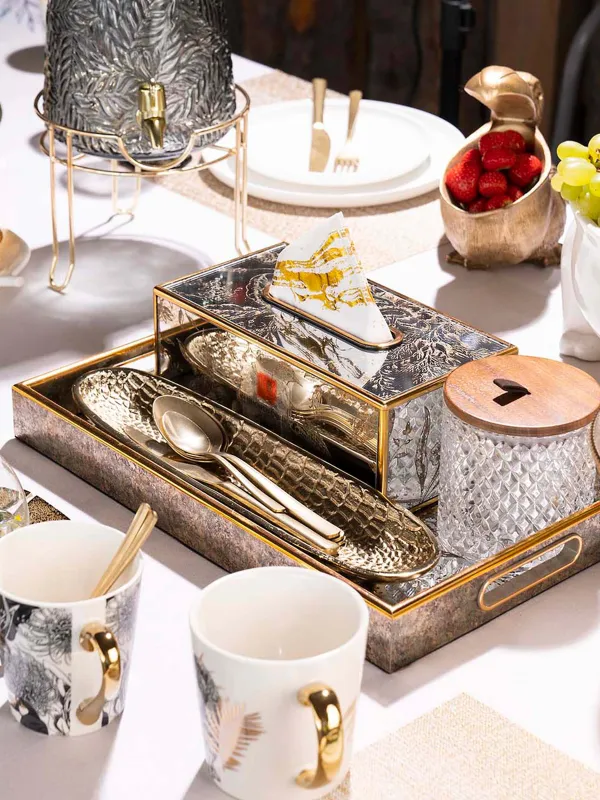 Поднос, 25х40 см, пластик/стекло, прямоугольный, зеркальный, Птица, Bluebird, image-8