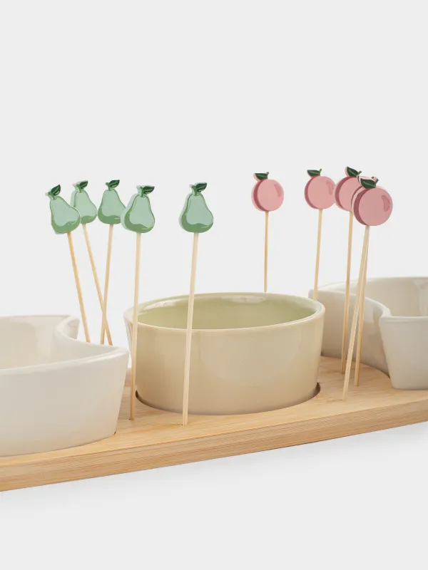 Набор для закусок, на подставке, со шпажками, Bamboo, image-2