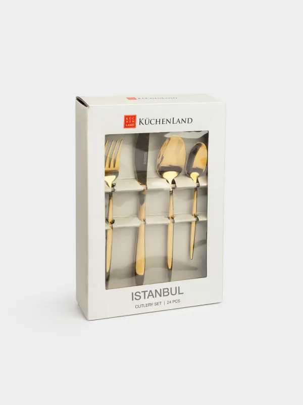 Ас құралдары, 6 тұлға, 24 зат, болат, алтын, Istanbul, image-8