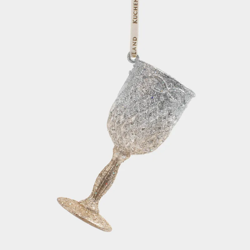 Шырша ойыншығы, 13 см, пластик, күміс/шампан, Бокал, Figure sparkle