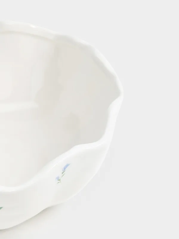 Салат ыдысы, 21х8 см, 1,2 л, керамика, сүт түстес, Нәзік гүлдер, El flora, image-3