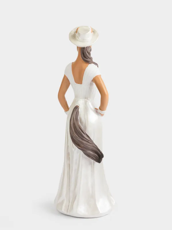 Статуэтка, 25 см, полирезин, Лошадь в платье и шляпе, Silver age, image-2