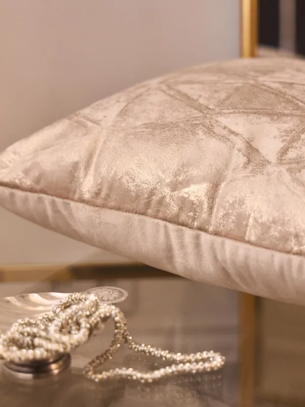 Сәндік жастық, 45х45 см, барқыт, сұр, Алтын өрнектер, Abstract, image-7