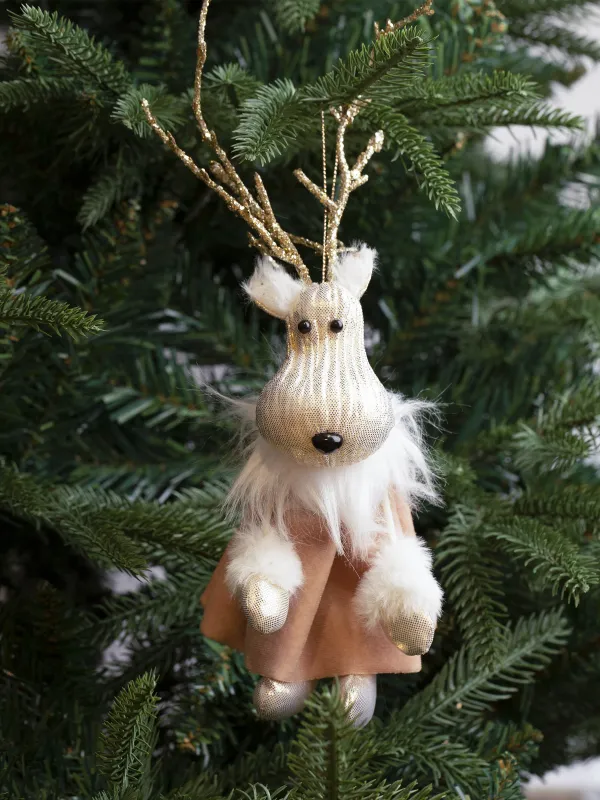 Игрушка елочная, 24 см, полиэстер/пенопласт, шампань, Олень, Figure Christmas Fuzz, image-2