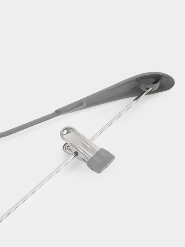 Вешалка-плечики, 44 см, с зажимами для брюк/юбок, металл с покрытием, серая, Colorful house, image-2