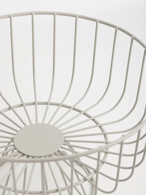 Жеміс себеті, 28х18 см, аяқты, металл, сұр және сарғылт-қоңыр, Twist beige, image-2